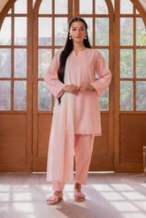 Baby Pink Embroidered Lawn 3PC Suit