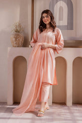 Peach Embroidered Lawn 3PC Suit