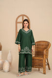 Emerald Embroidered Cambric 2PC