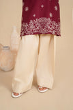 Burgundy Embroidered Cambric 2PC