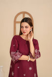 Burgundy Embroidered Cambric 2PC