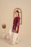 Burgundy Embroidered Cambric 2PC
