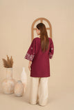 Burgundy Embroidered Cambric 2PC