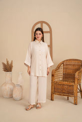 Off-White Georgette Co-ord Set