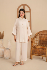 Off-White Georgette Co-Ord Set