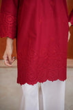 Maroon Embroidered Lawn 3PC – Schiffli