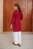 Maroon Embroidered Lawn 3PC – Schiffli