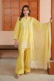 Lemon Yellow Embroidered Lawn 3PC