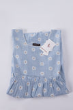 Daisy Striped Bohemian Dress - Powder Blue