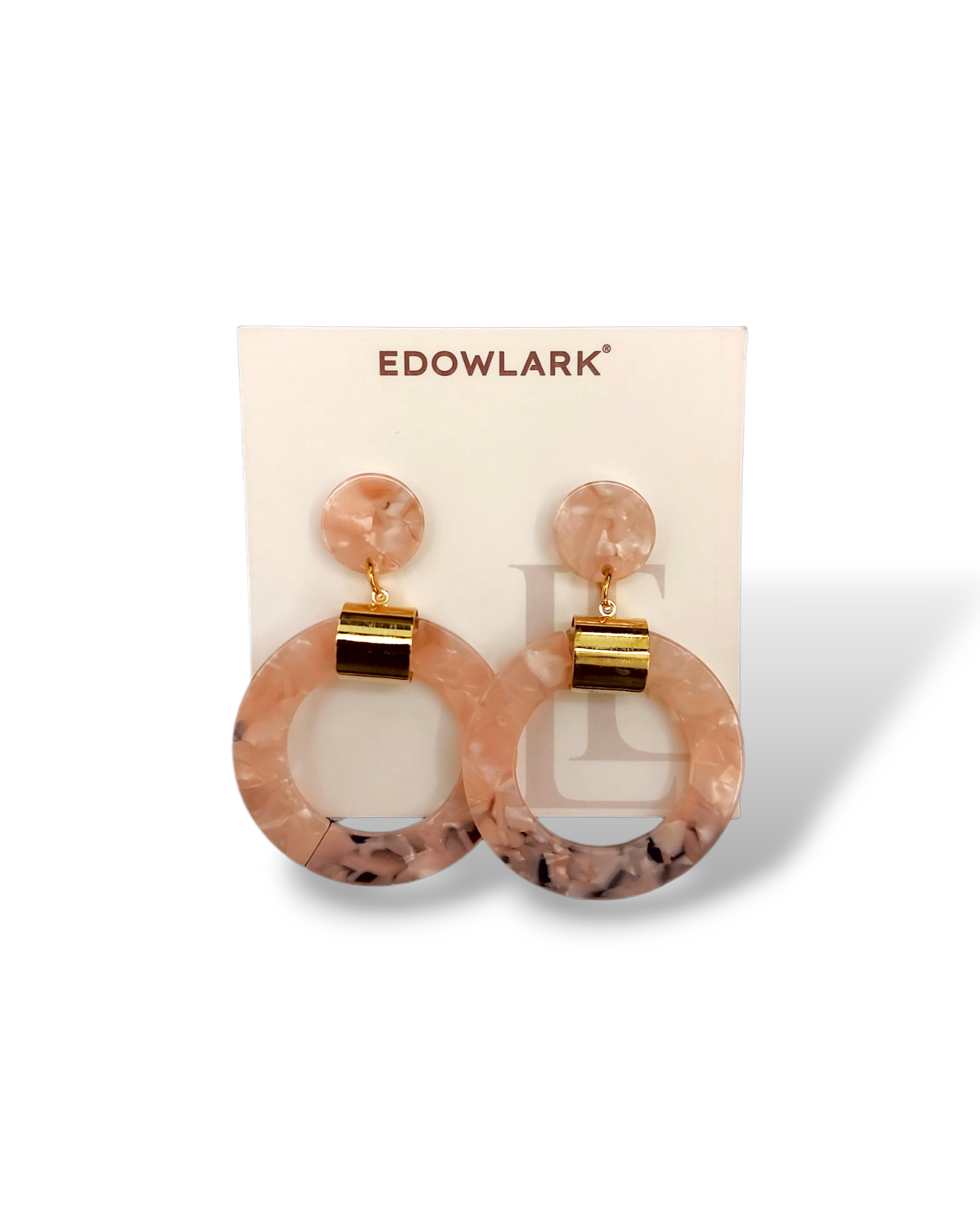 Geometric Acrylic Pink Drop Earrings