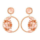 Pink Shiny Rhinestone Earrings