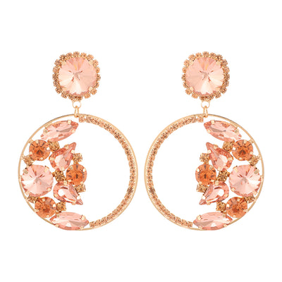 Pink Shiny Rhinestone Earrings