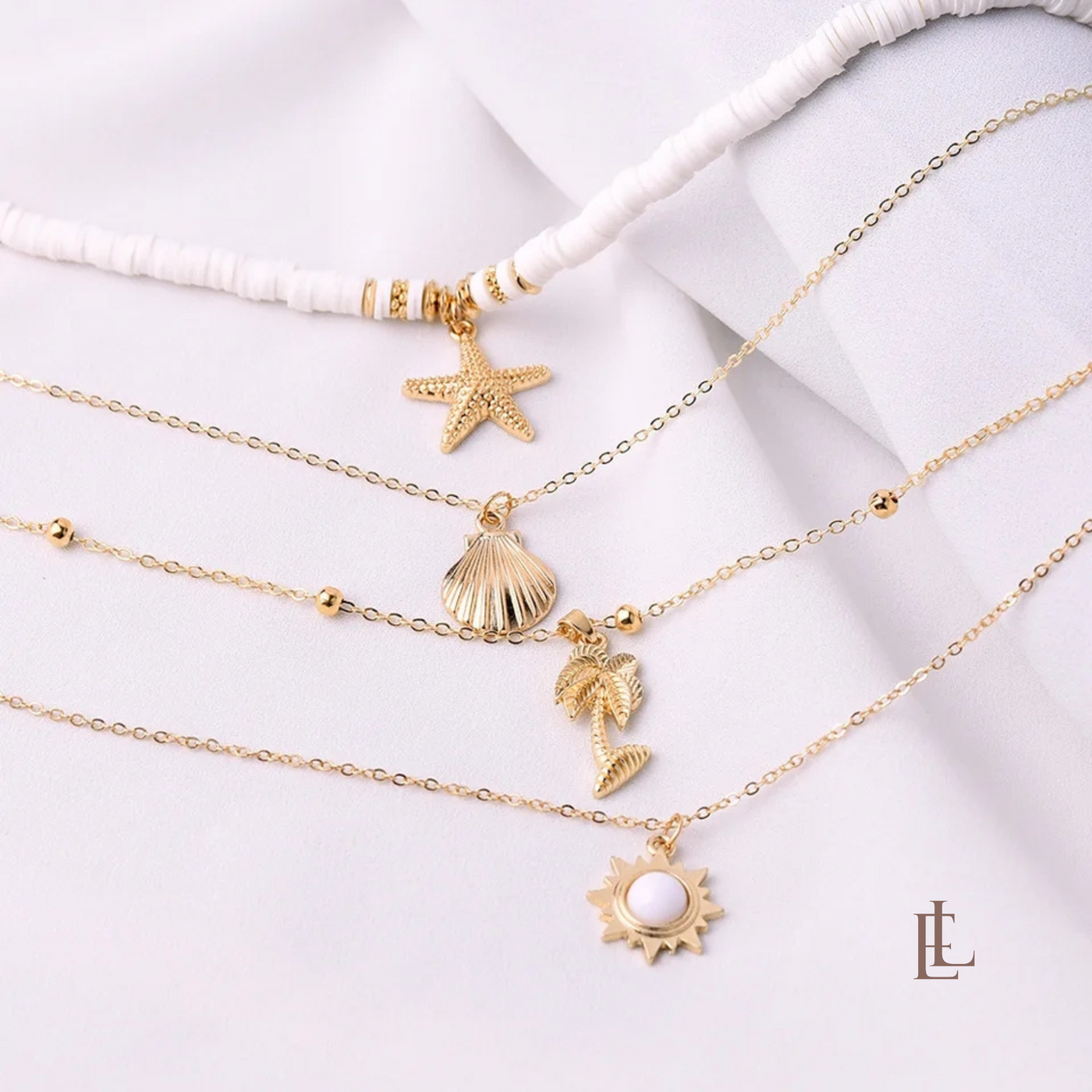 5pcs Oceanic Odyssey Beach Necklace Set