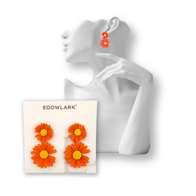 Geometric Daisy Summer Earrings