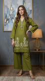 Oliver Green Embroidered Lawn 2PC