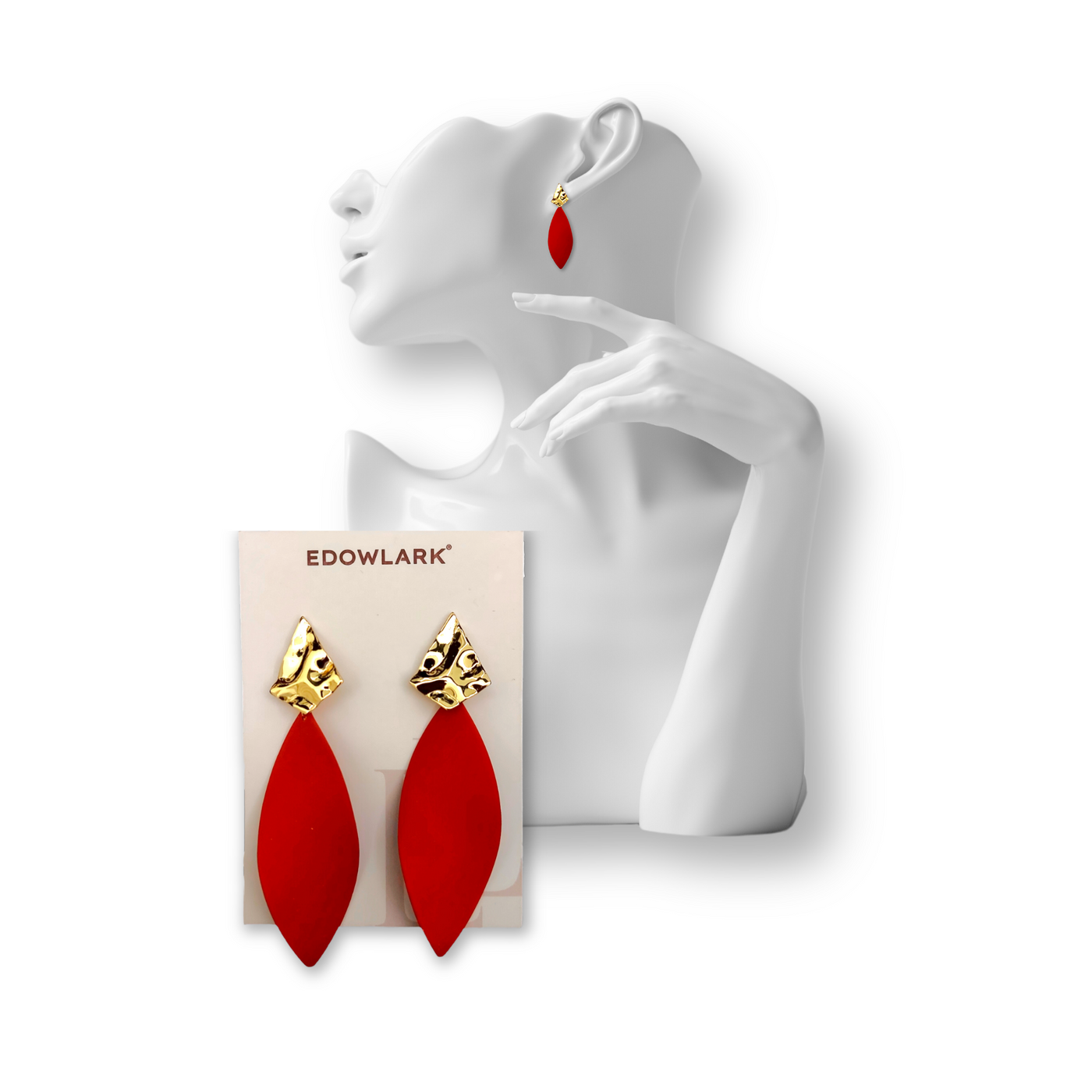 Red Long Hang Earrings