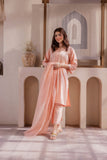 Peach Embroidered Lawn 3PC Suit