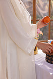 Coconut Cream Embroidered Raw Silk 4PC Suit