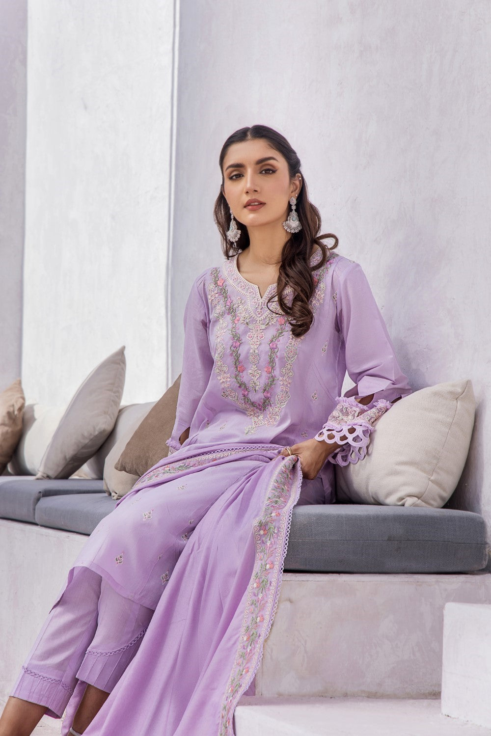 Calico Aster 3PC Embroidered Co-Ord Set