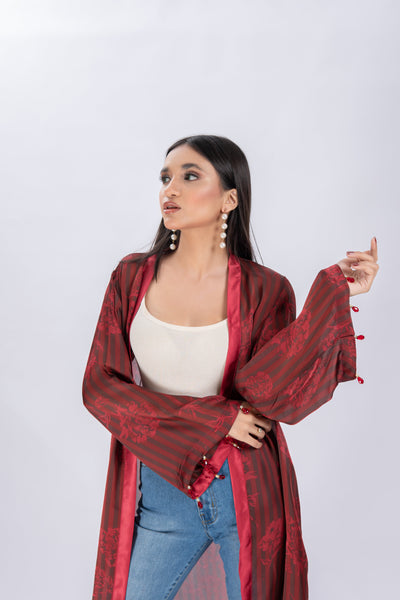 Chic Style Fashion Shrug - Maroon