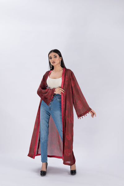 Chic Style Fashion Shrug - Maroon