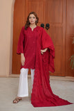 Maroon Embroidered Lawn 3PC – Schiffli