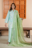 Aqua Blue Embroidered Lawn 3PC