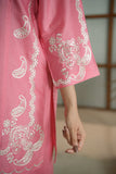 Salmon Pink Embroidered Lawn 2PC – Schiffli
