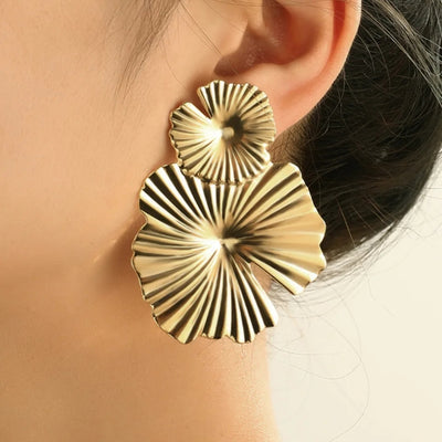 Gold Flower Earrings