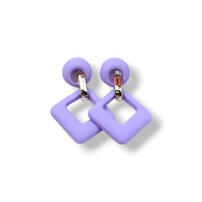 Lavender Acrylic Irregular Geometric Earrings