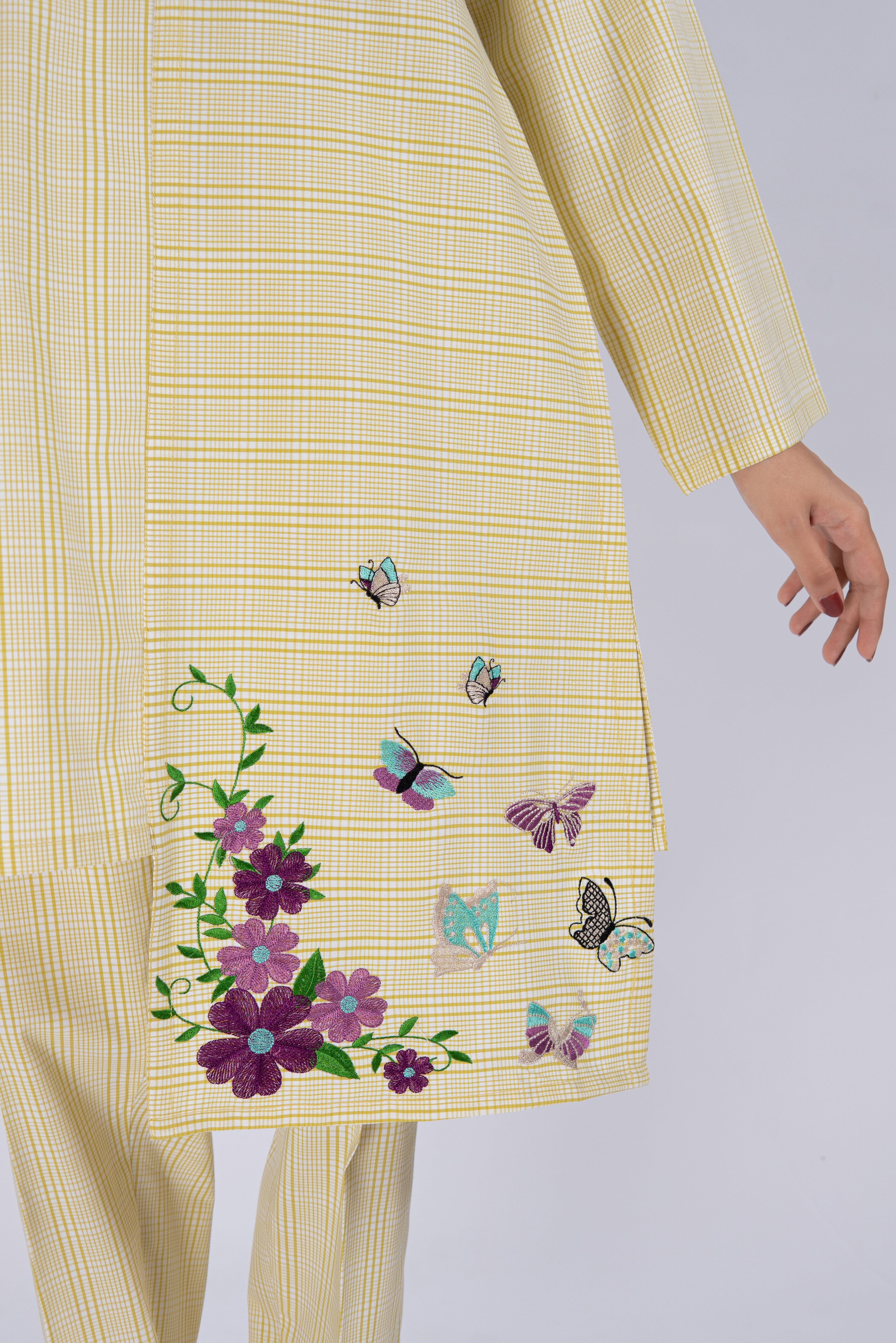 LimeGreen 2PC Embroidered Co-Ord Set