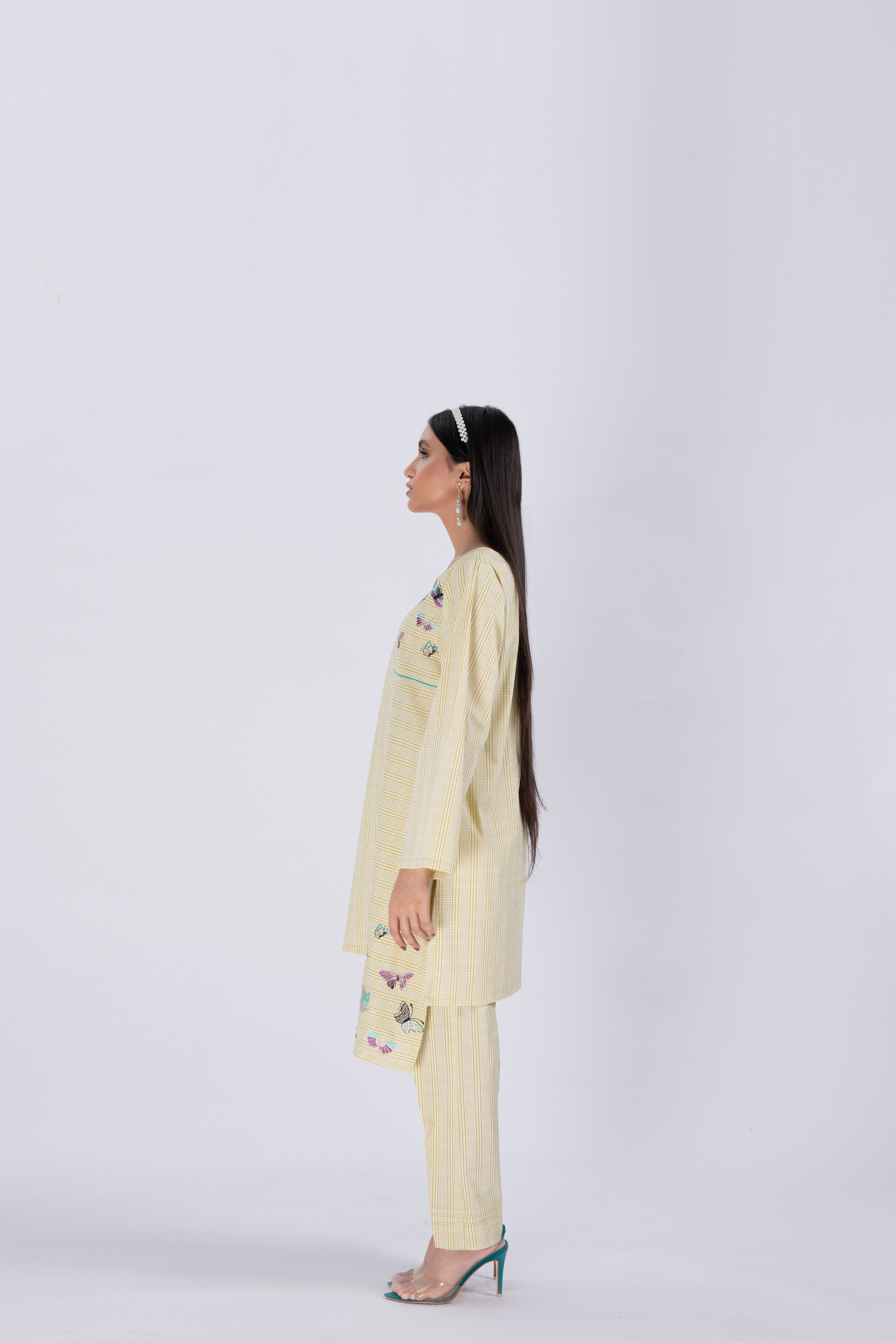 LimeGreen 2PC Embroidered Co-Ord Set