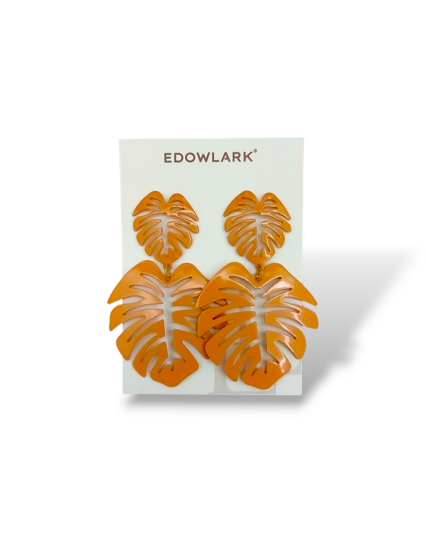 Orange Leaf Earrings