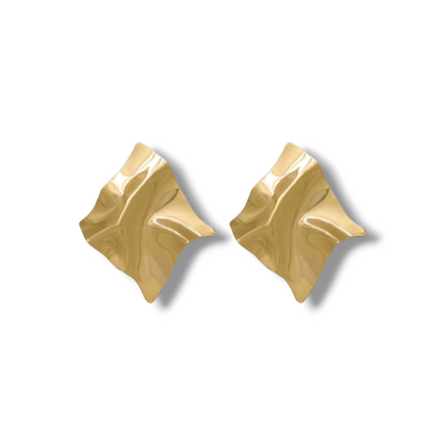 Gold Twisted Geometric Earrings