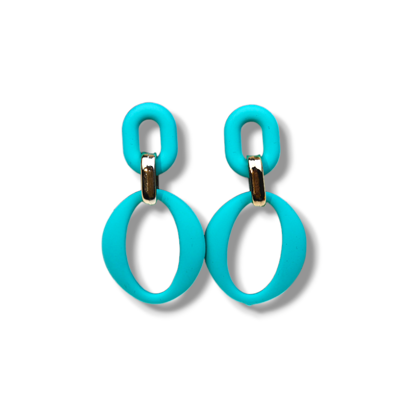 Teal Blue Dangle Earrings