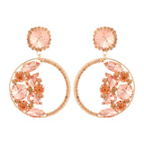 Pink Shiny Rhinestone Earrings