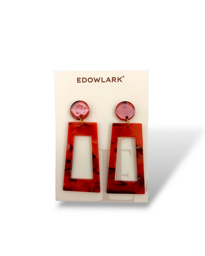 Red Acrylic Drop Earrings